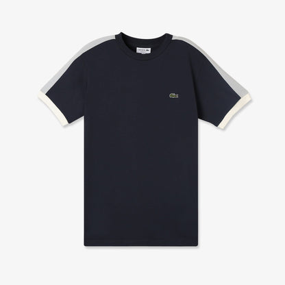 Lacoste Erkek Regular Fit Bisiklet Yaka Renk Bloklu Koyu Gri T-shirt