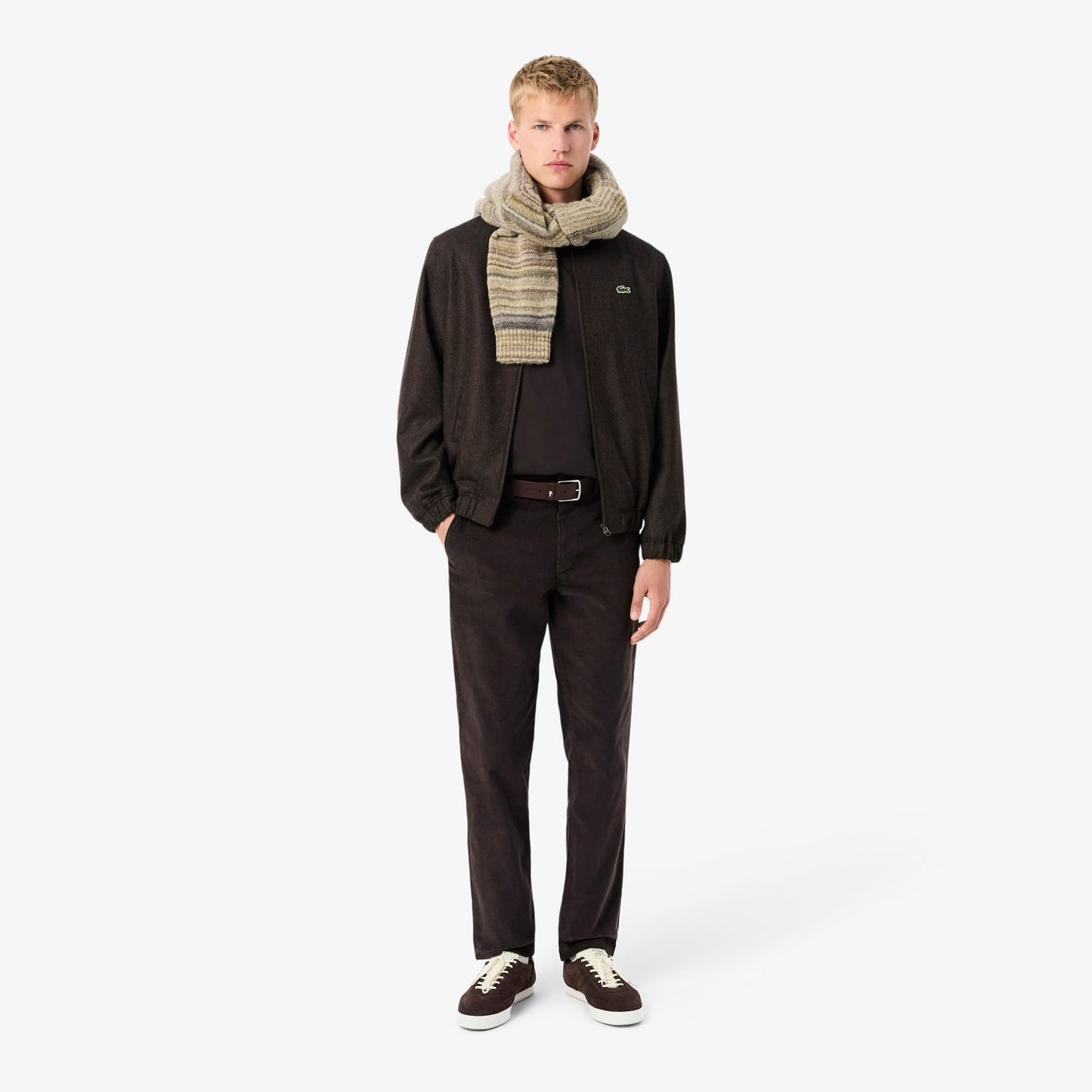 Lacoste Erkek Classic Fit Bisiklet Yaka Kahverengi T-shirt