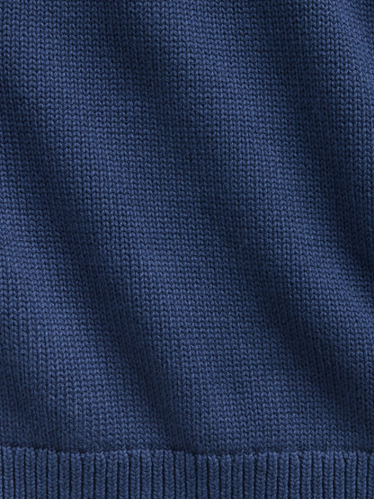 Lacivert %100 Pamuk Oversized Rollneck Kazak