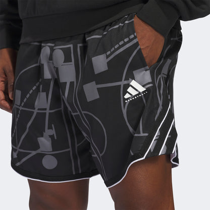 Adidas Crazy Lite Allover Print Erkek Siyah Basketbol Şortu