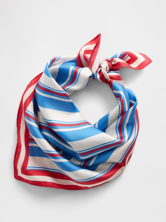 Açık Mavi 100% Ipek Oversized Bandana