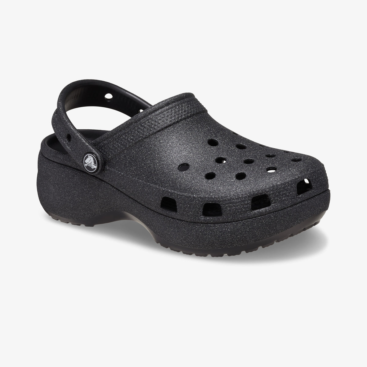 Crocs Classic Platform Glitter Clog Kadın Siyah Sandalet