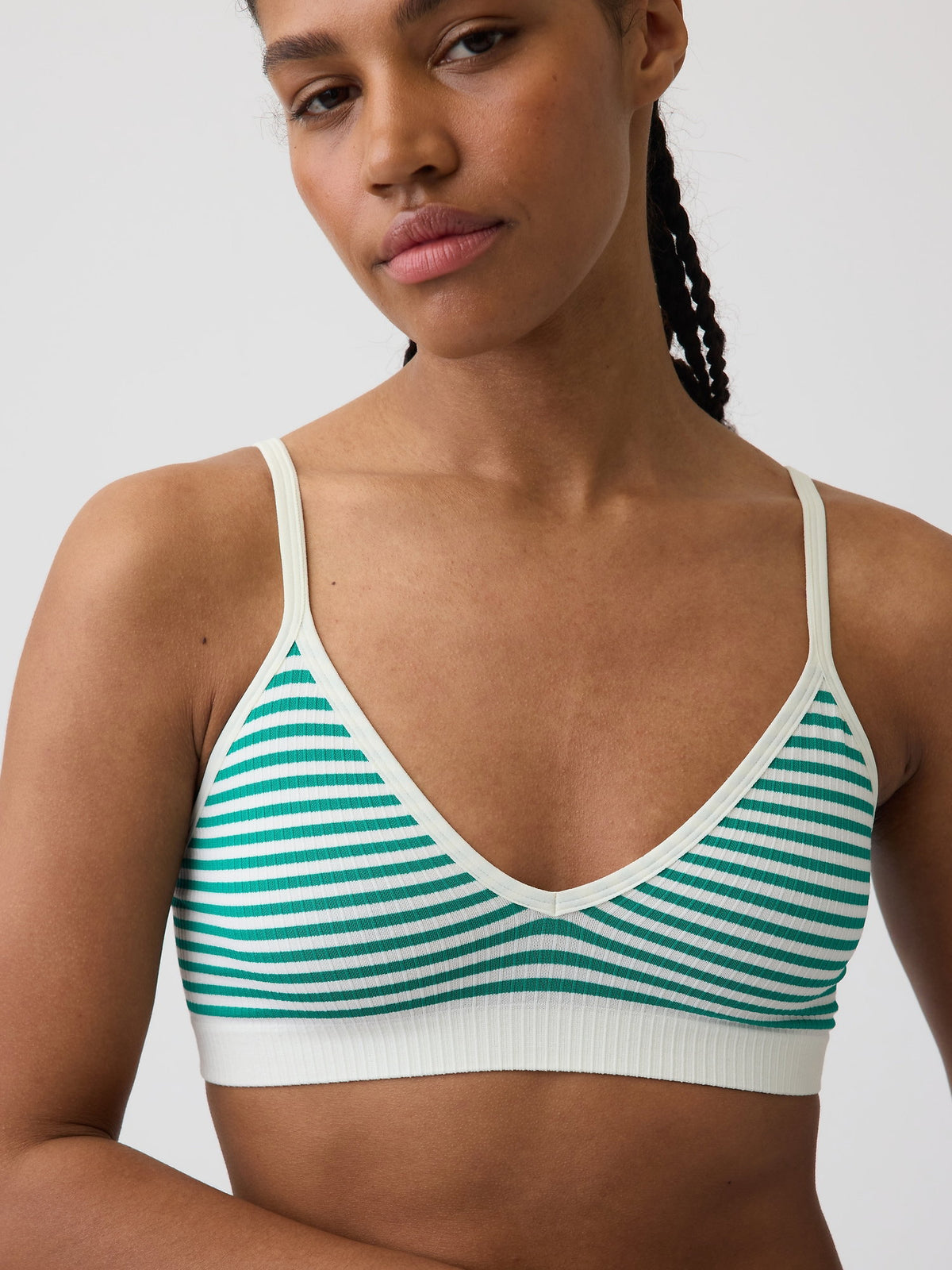 Yeşil Seamless Fitilli Triangle Bralet