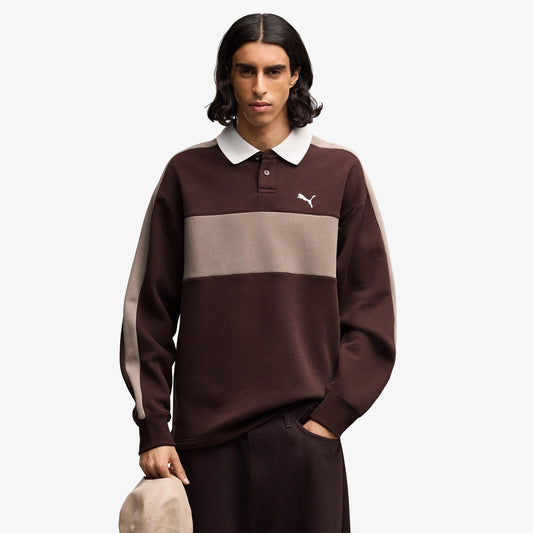 Puma T7 Relaxed Polo Crew Erkek Kahverengi Sweatshirt