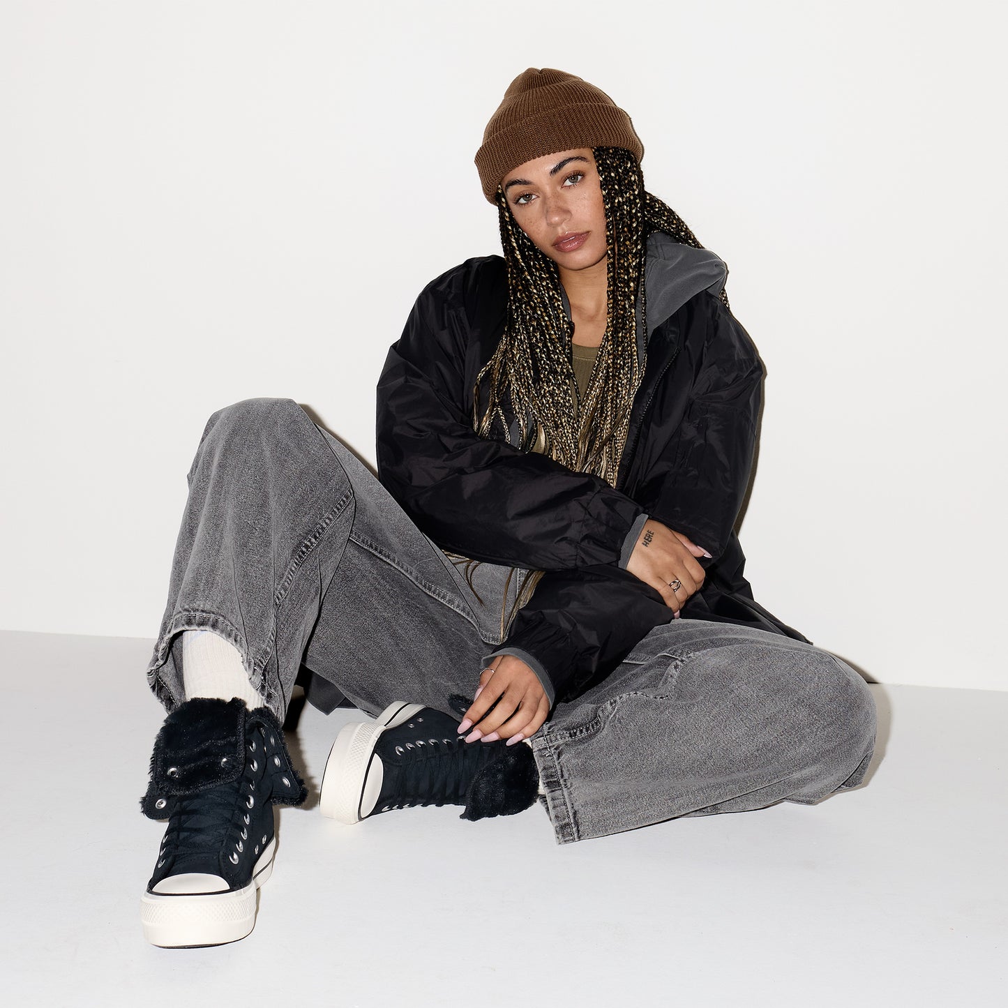 Converse Chuck Taylor All Star Fold Over Lift Kadın Siyah Sneaker