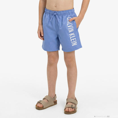 Calvin Klein Medium Drawstring Çocuk Mavi Deniz Şortu