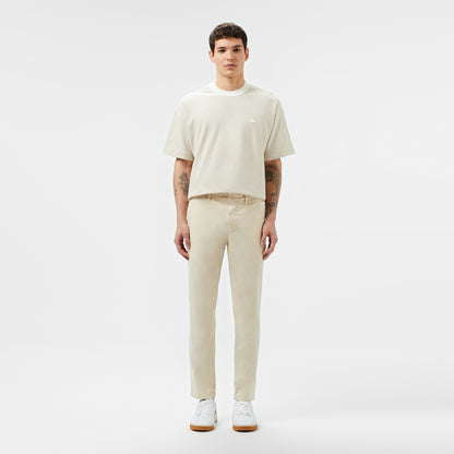 Lacoste Erkek Oversize Fit Bisiklet Yaka Krem T-shirt
