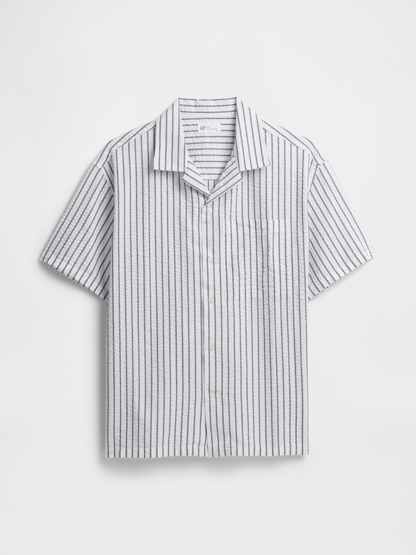Beyaz Seersucker Boxy Fit Gömlek