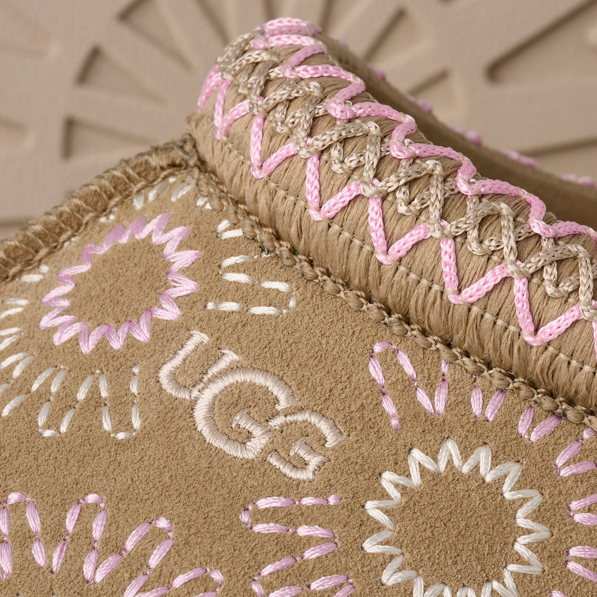 Ugg Tazz Sun Stitch Kadın Beyaz Terlik