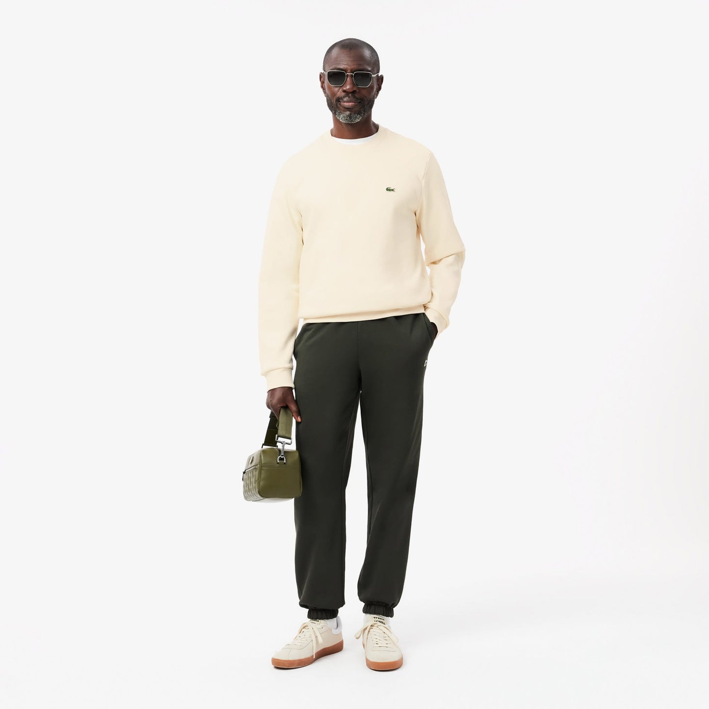 Lacoste Erkek Bisiklet Yaka Krem Sweatshirt
