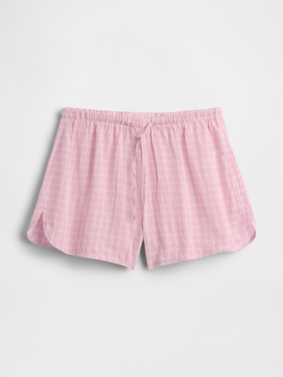 Pembe Crinkle Gauze Şort Pijama Altı