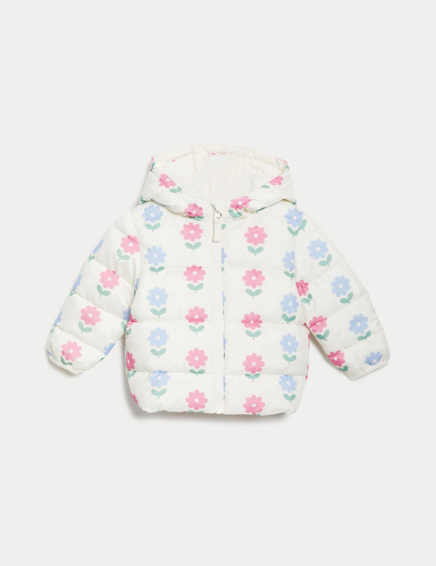 Stormwear™ Çiçek Desenli Puffer Şişme Mont (0-3 Yaş)