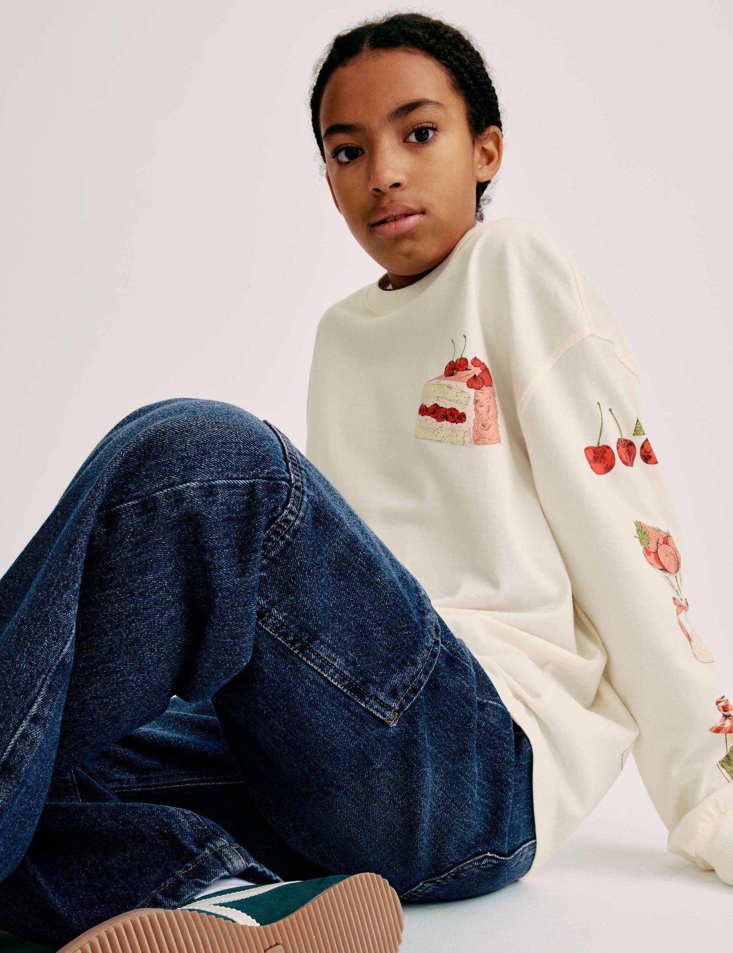Desenli Pamuklu Sweatshirt