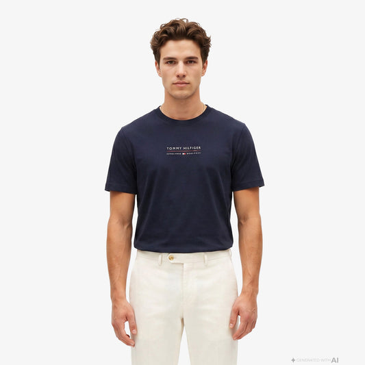 Tommy Hilfiger Brand Love Erkek Lacivert T-shirt