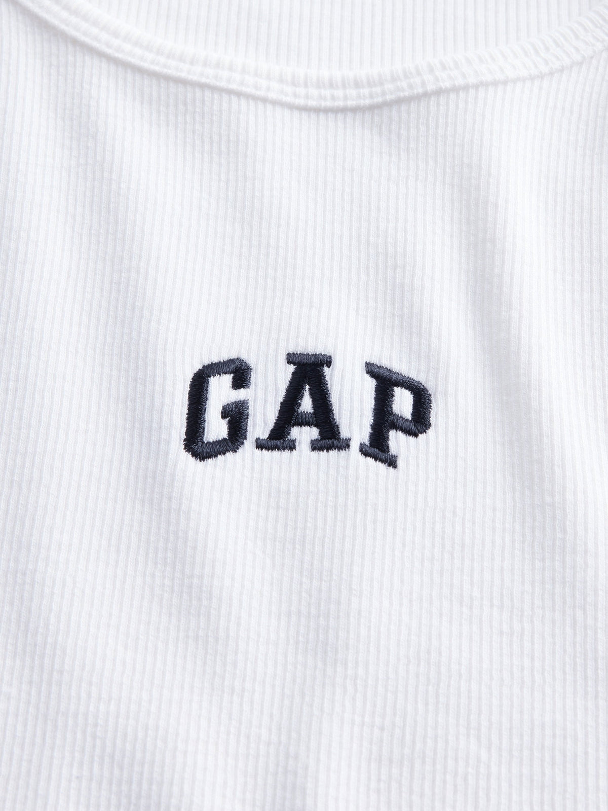 Beyaz Modern Fitilli Gap Logo T-shirt