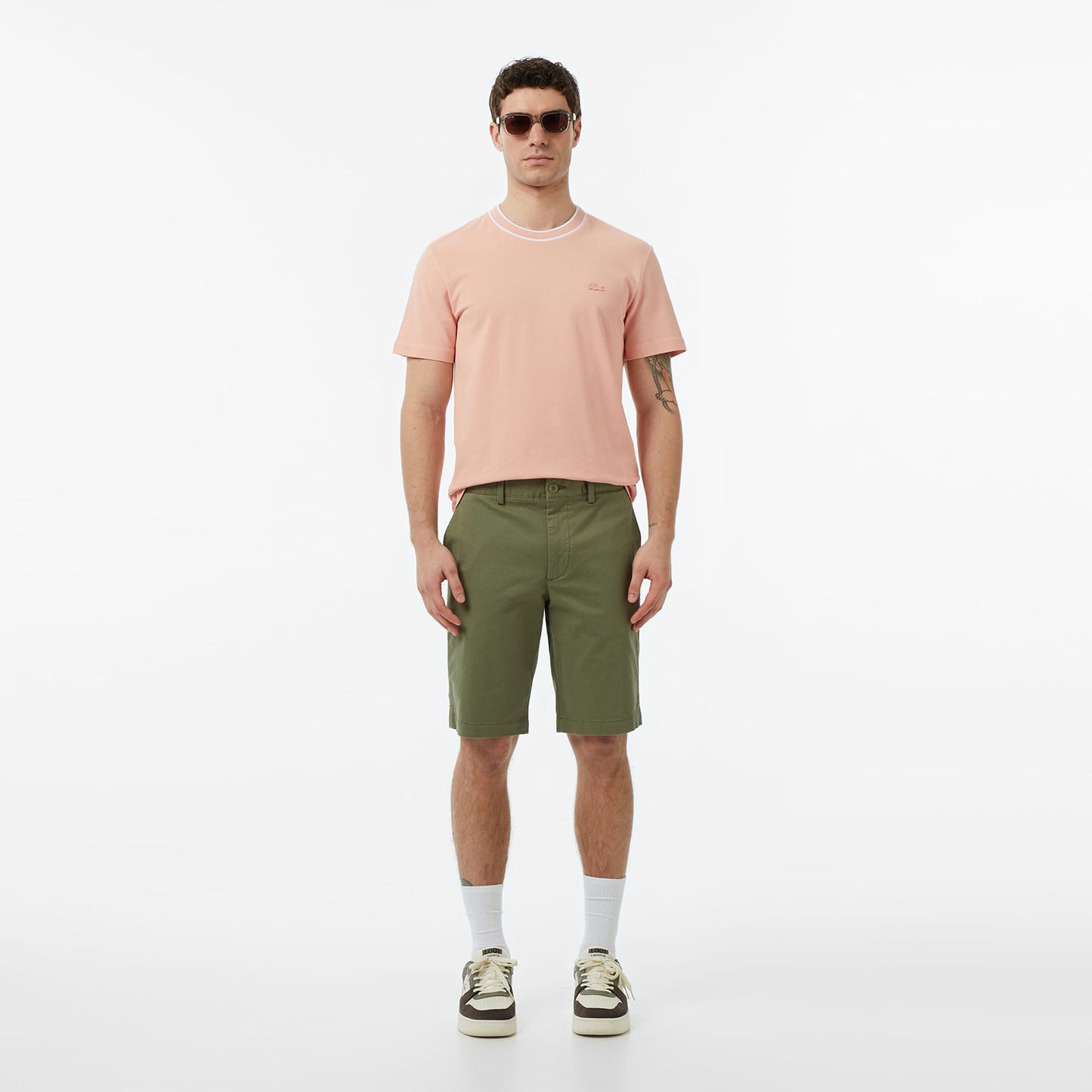 Lacoste Erkek Regular Fit Bisiklet Yaka Pembe T-shirt