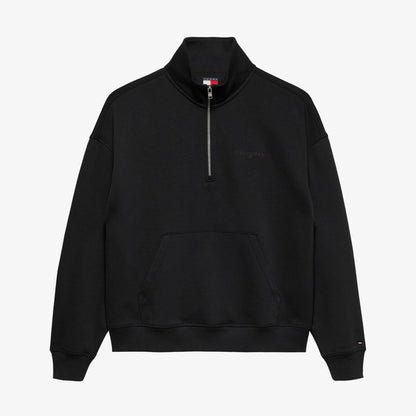 Tommy Hilfiger Jeans 90s Script Rib Fleece Erkek Siyah Sweatshirt