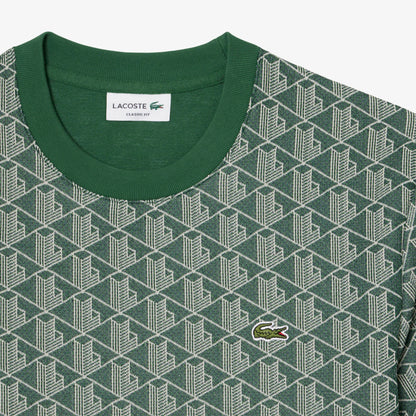 Lacoste Erkek Classic Fit Bisiklet Yaka Monogram Koyu Yeşil T-shirt