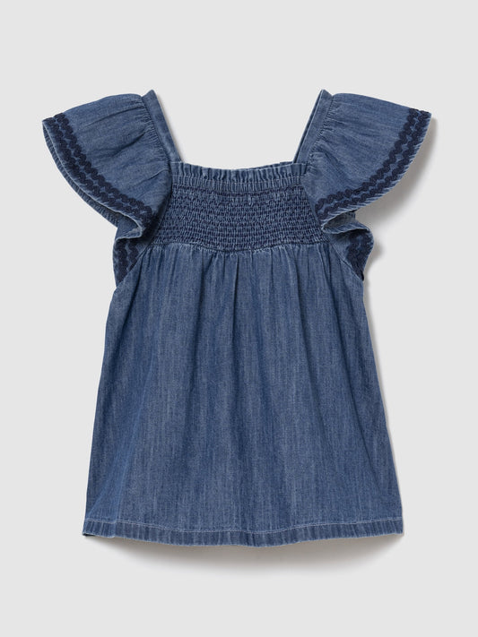 Mavi Smocked Denim Elbise