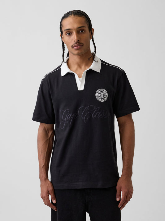 Beyaz Relaxed Gap Logo Rugby Polo T-shirt