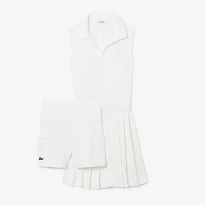 Lacoste Sport Kadın Slim Fit Kolsuz Polo Yaka Beyaz Elbise
