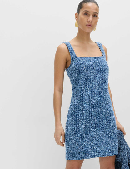 Saf Pamuklu Denim Mini Elbise