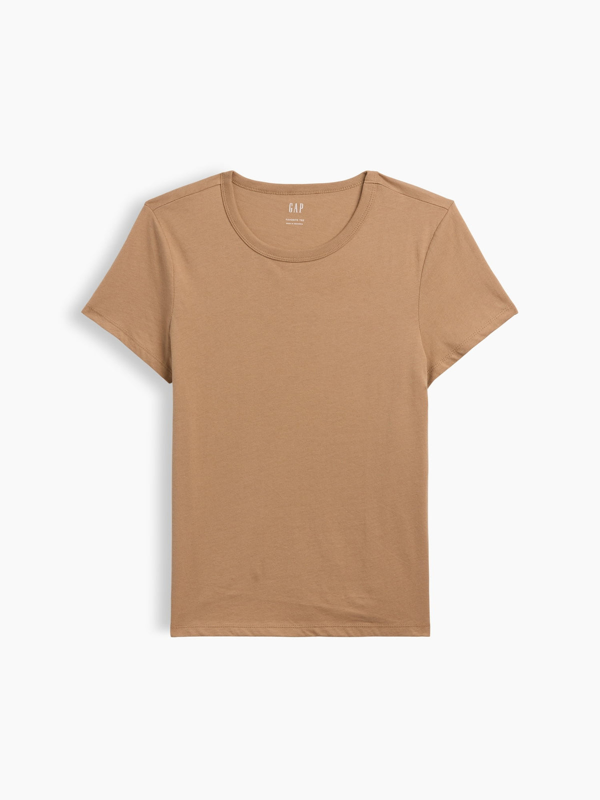 Açık Kahverengi Favorite Bisiklet Yaka T-shirt
