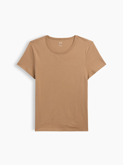 Açık Kahverengi Favorite Bisiklet Yaka T-shirt
