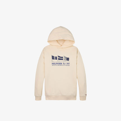Tommy Hilfiger Waving Flag Çocuk Bej Hoodie