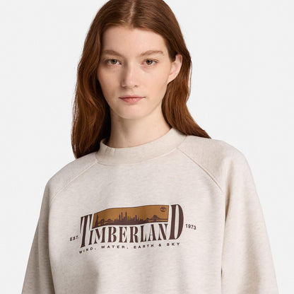 Timberland Brushed Back Chest Kadın Bej Sweatshirt
