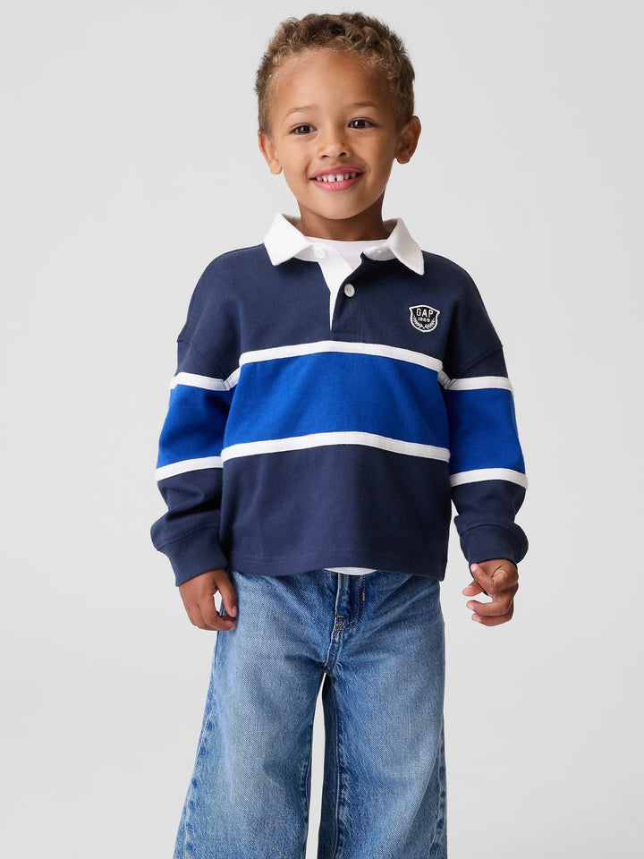 Lacivert Colorblock Rugby Polo T-shirt