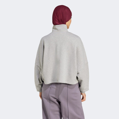 Adidas Essentials Fleece Kadın Gri Sweatshirt