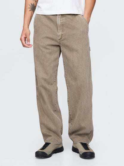 Bej Ultrasoft Baggy Carpenter Jean Pantolon