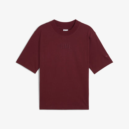 Puma Essentials Graphic Boxy Unisex Bordo T-shirt