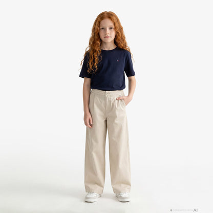 Tommy Hilfiger Essentials Çocuk Lacivert Crop T-shirt