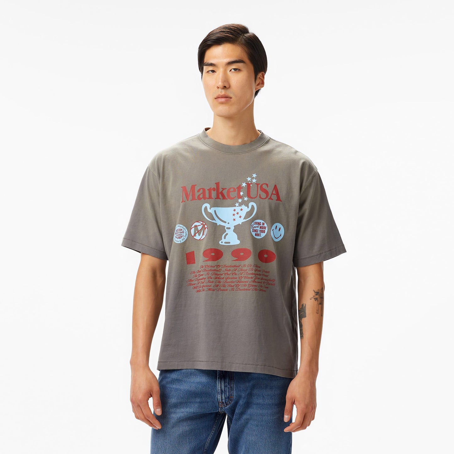 The Market Usa 1990 Unisex Gri T-shirt