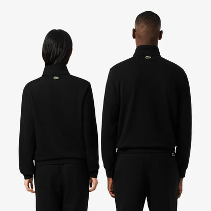 Lacoste High Neck Zip-up Print Unisex Siyah Sweatshirt
