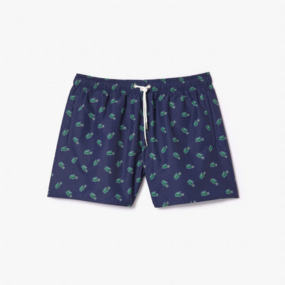 Lacoste Erkek Desenli Lacivert Deniz Şortu