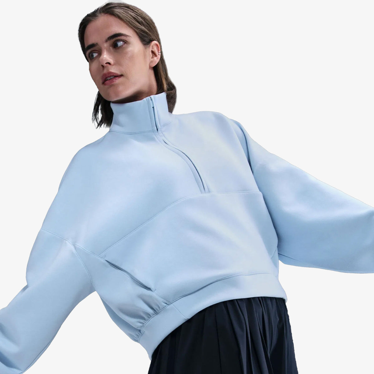 Nike 24.7 Df Hz Top Soft Knit Kadın Mavi Sweatshirt