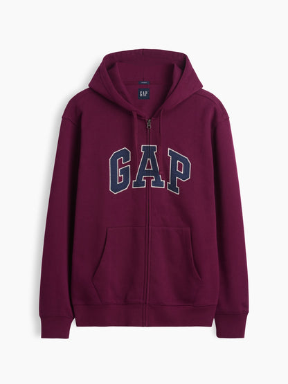Bordo Vintagesoft Arch Logo Tam Fermuarlı Sweatshirt