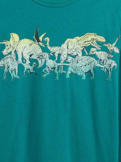 Yeşil Grafik Baskılı T-shirt