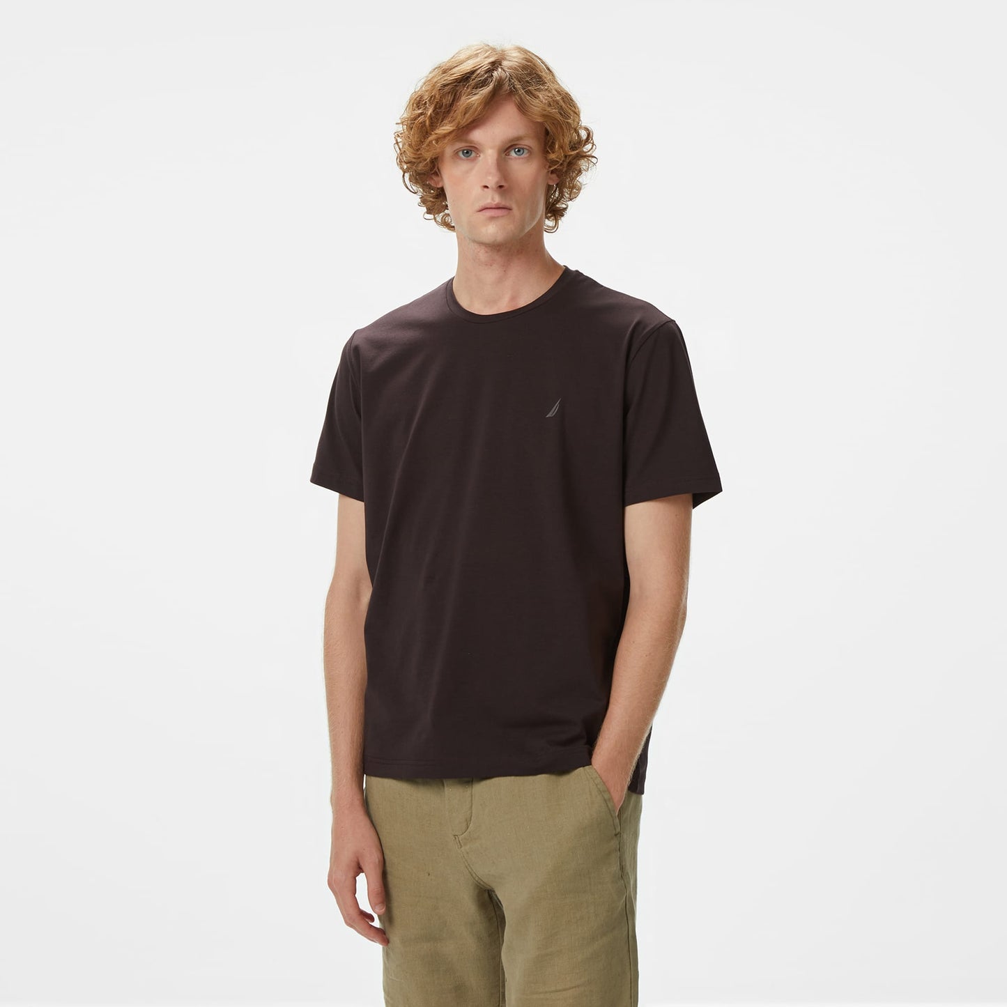 Nautica Erkek Kahverengi Classic Fit T-shirt