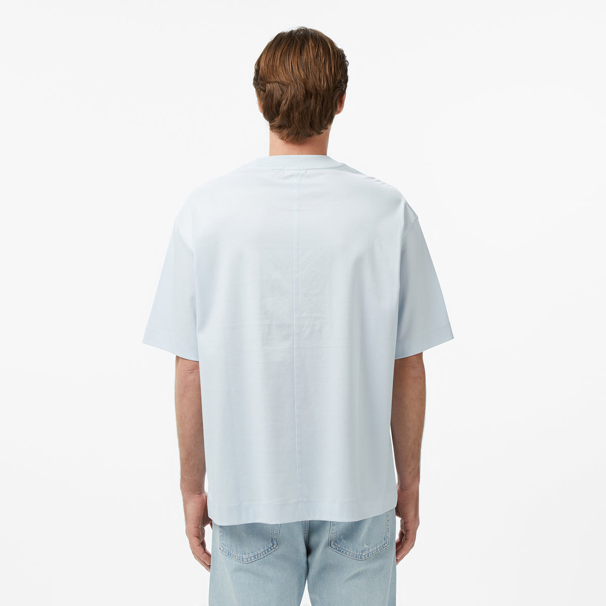 Calvin Klein Relaxed Premium Interlock Emblem Erkek Mavi T-shirt