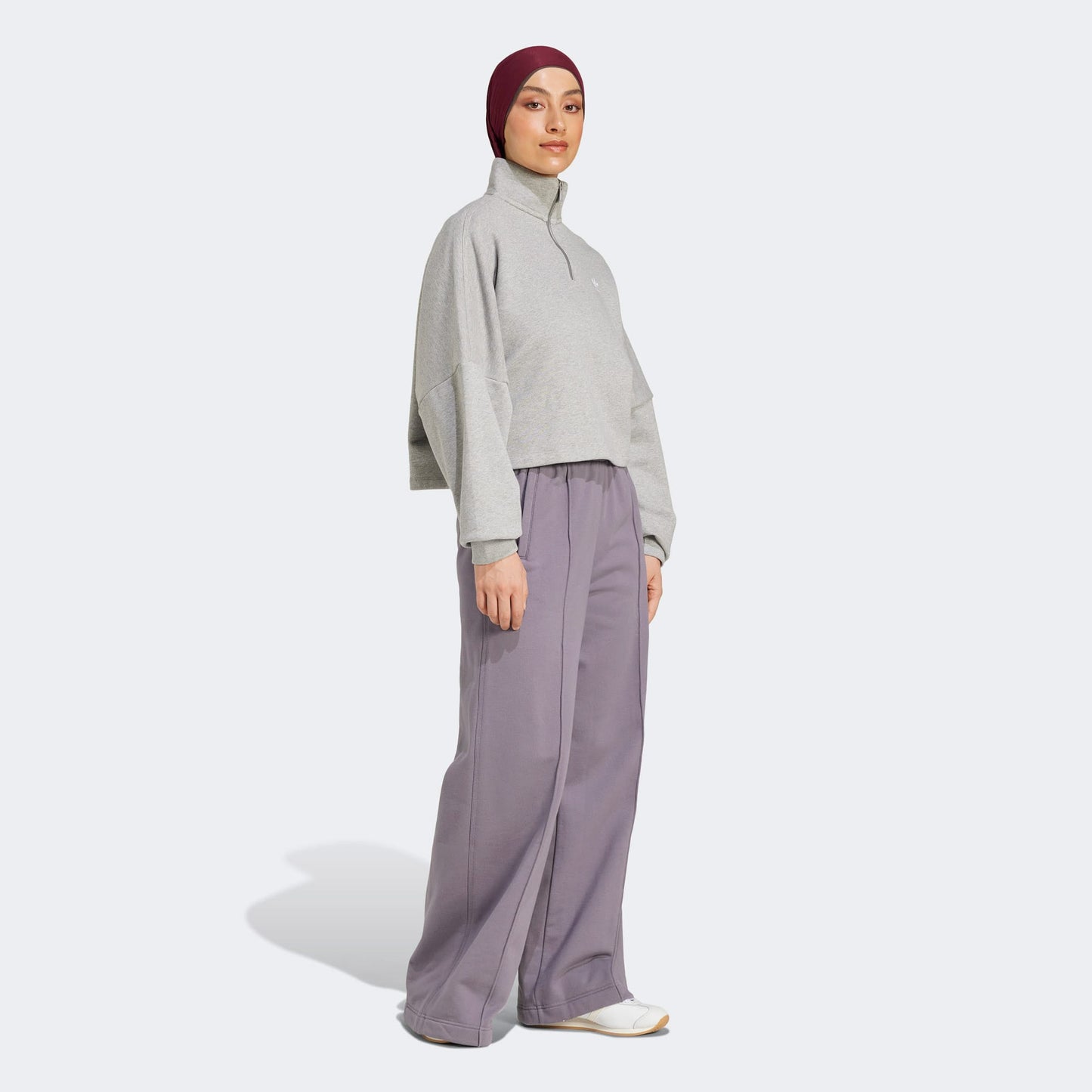 Adidas Essentials Fleece Kadın Gri Sweatshirt