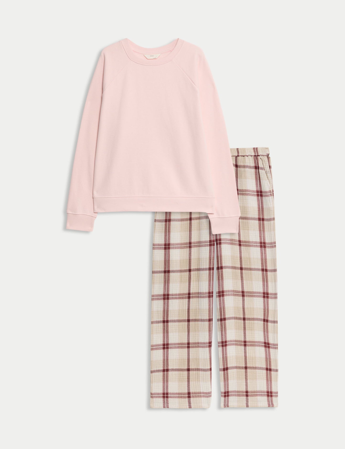 Pamuk Karışımlı Kareli Pijama Takımı