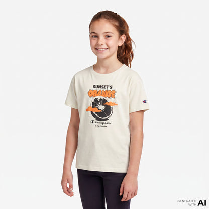 Champion Crewneck Çocuk Beyaz T-shirt