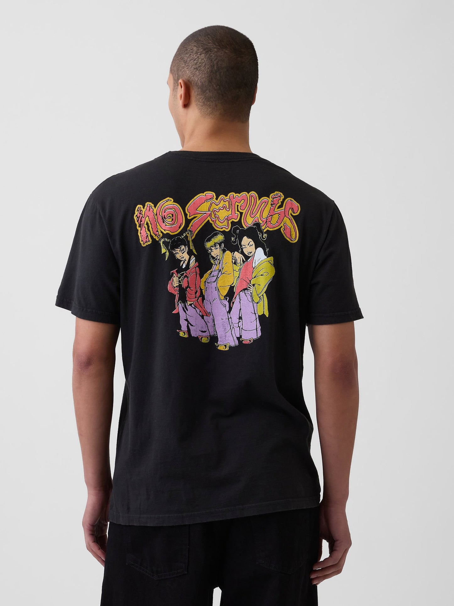 Siyah Tlc Relaxed Grafik Baskılı T-shirt