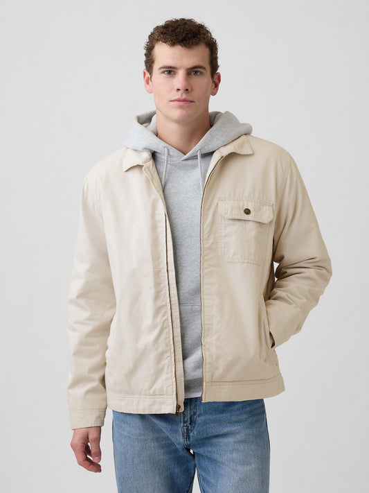 Krem Relaxed Ripstop Utility Ceket