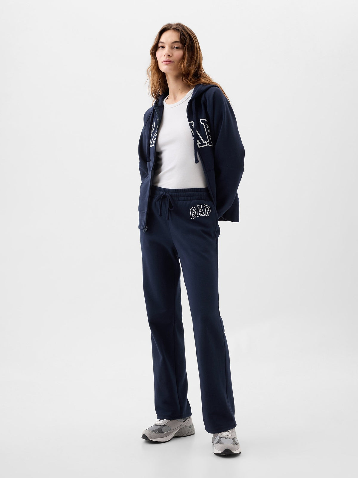 Lacivert Gap Logo Bootcut Fleece Eşofman Altı