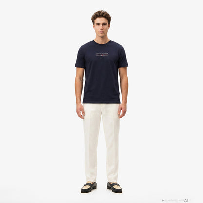 Tommy Hilfiger Brand Love Erkek Lacivert T-shirt